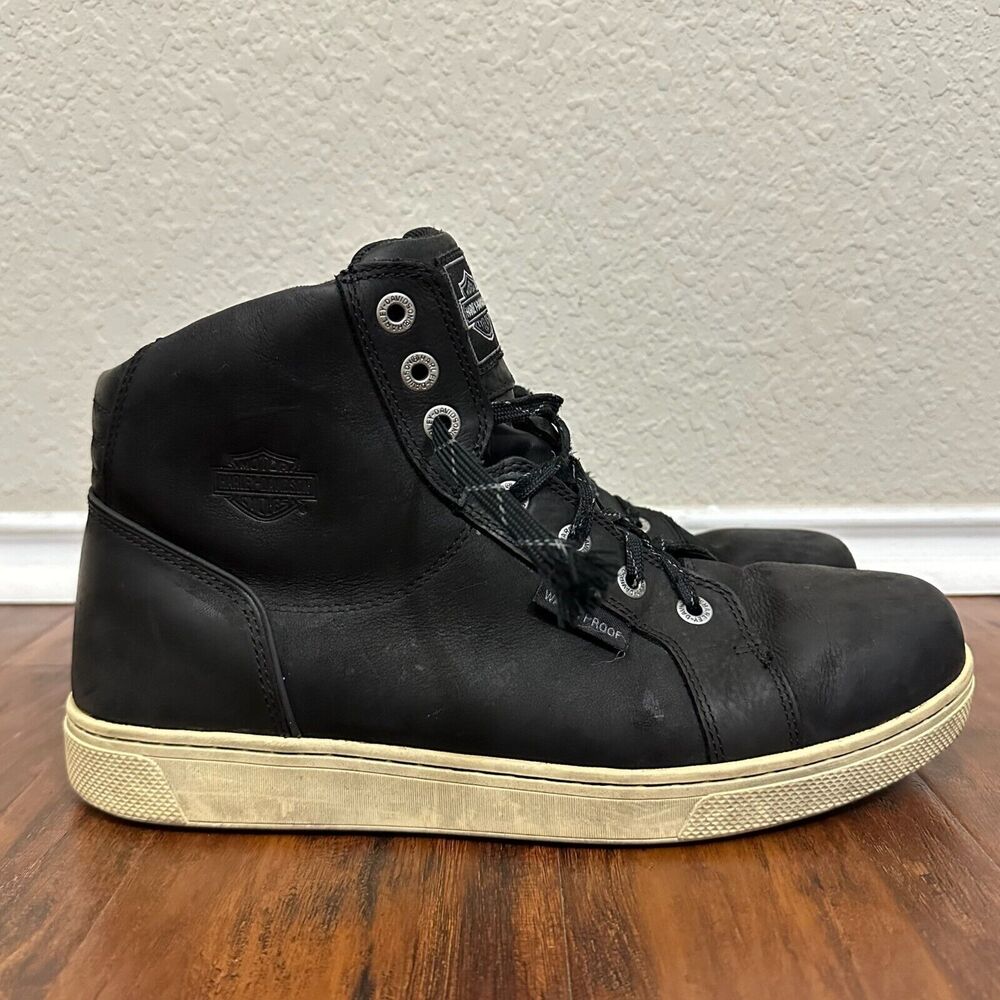 HARLEY-DAVIDSON Midland Riding Shoes Black Leather Waterproof Moto
